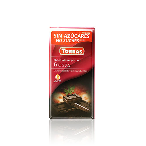 Chocolate Negro con Fresa 75 gr.