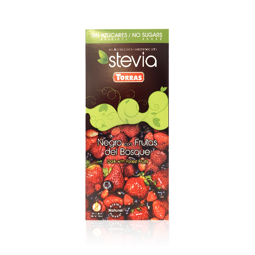 Chocolate Negro con Frutos del Bosque y Stevia 125gr.