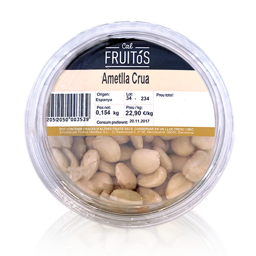 Almendra Cruda en Bandeja 150gr