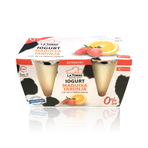 Iogurt Desnatat Maduixa i Taronja pack 2x125gr